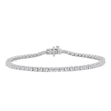 14K WHITE GOLD 4.00CT ROUND DIAMOND LADIES BRACELET