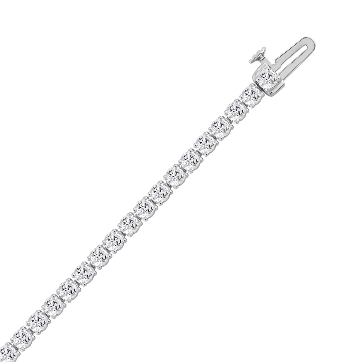14K WHITE GOLD 4.00CT ROUND DIAMOND LADIES BRACELET