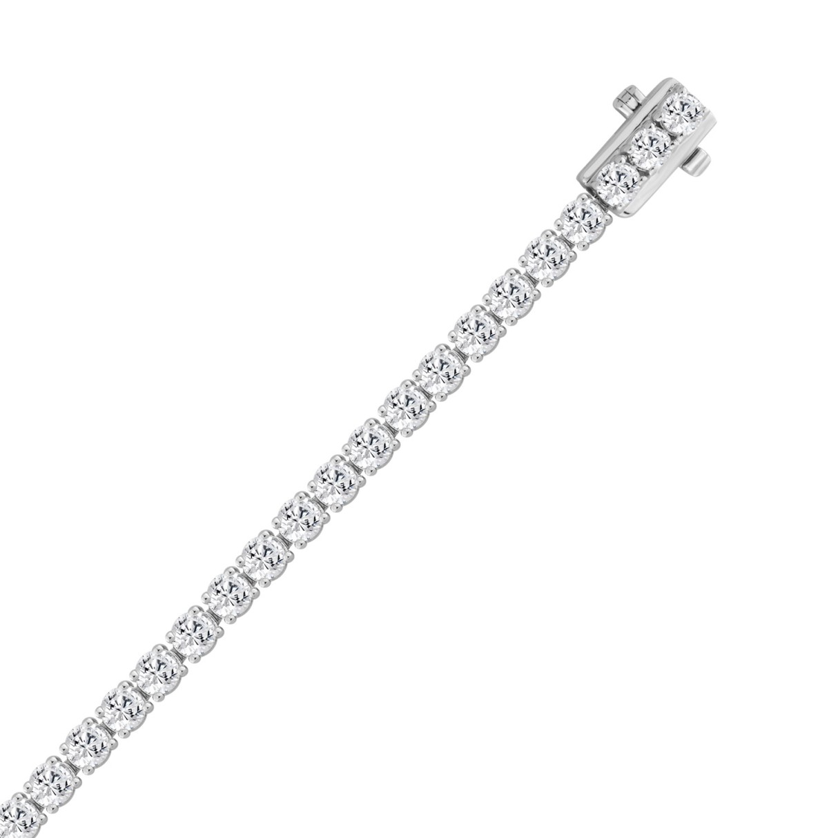 14K WHITE GOLD 4.00CT ROUND DIAMOND LADIES BRACELET
