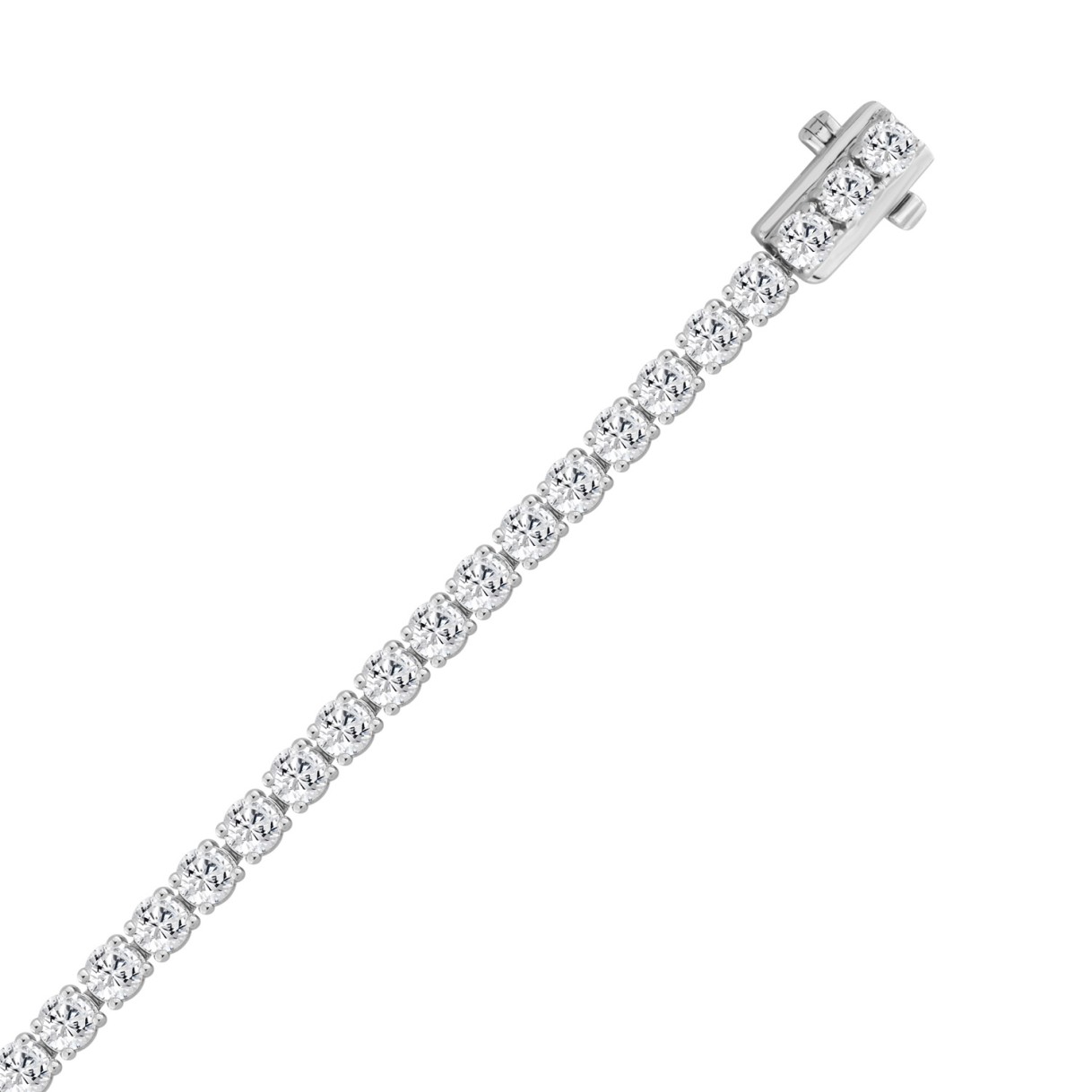14K WHITE GOLD 4.00CT ROUND DIAMOND LADIES BRACELET