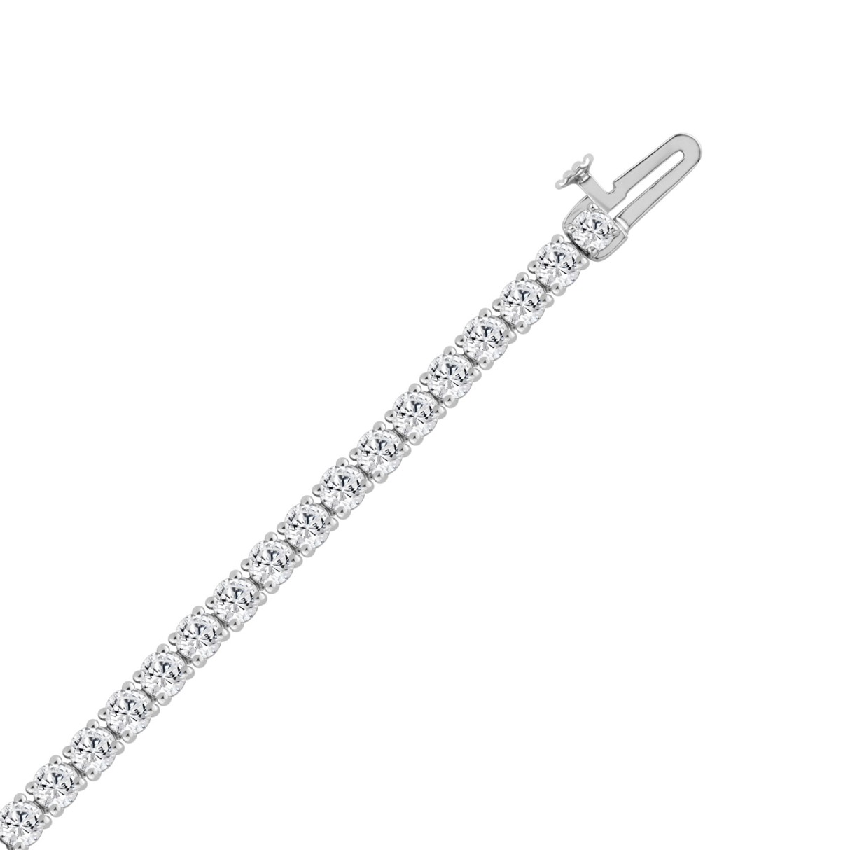 14K WHITE GOLD 5.00CT ROUND DIAMOND LADIES BRACELET