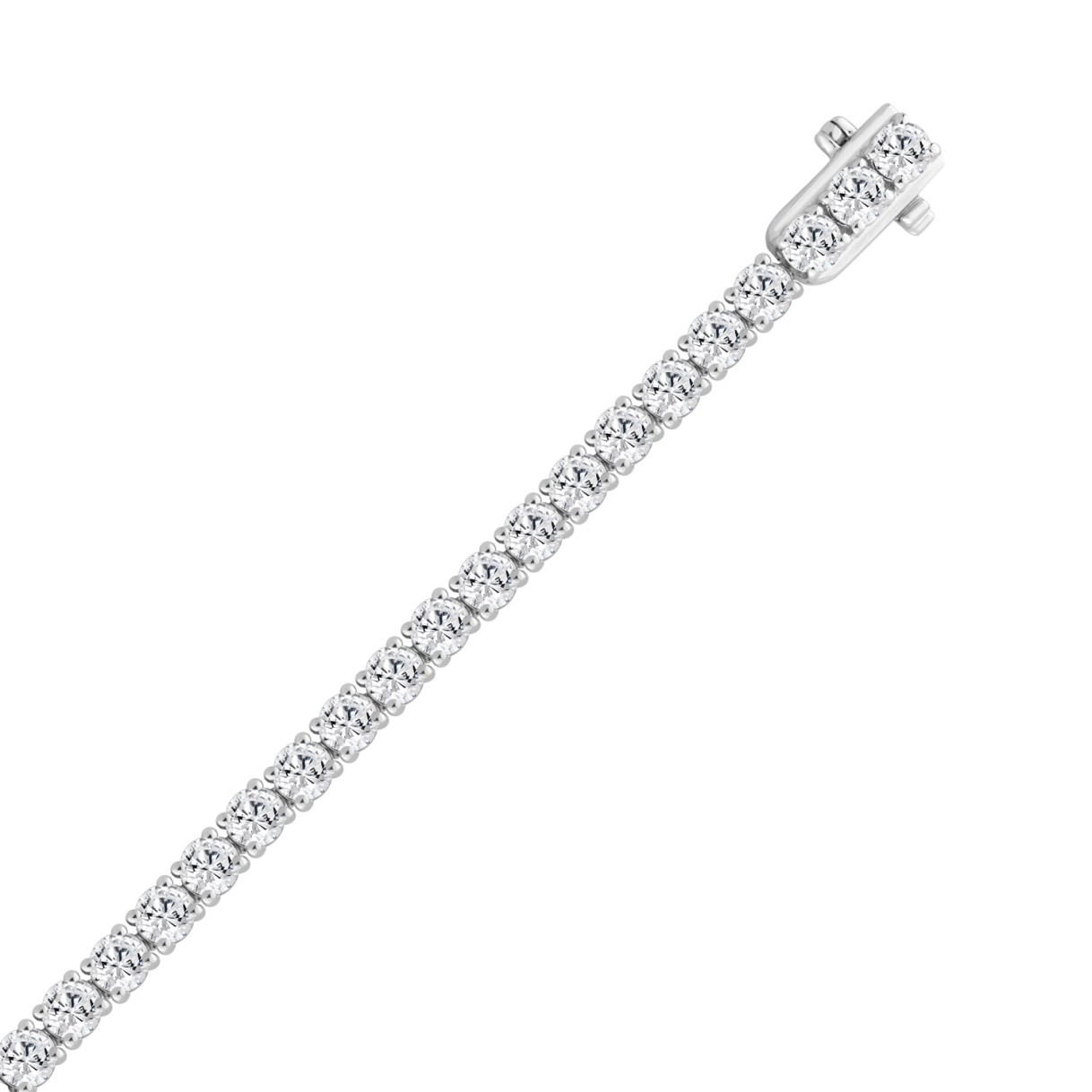 14K WHITE GOLD 5.00CT ROUND DIAMOND LADIES BRACELET