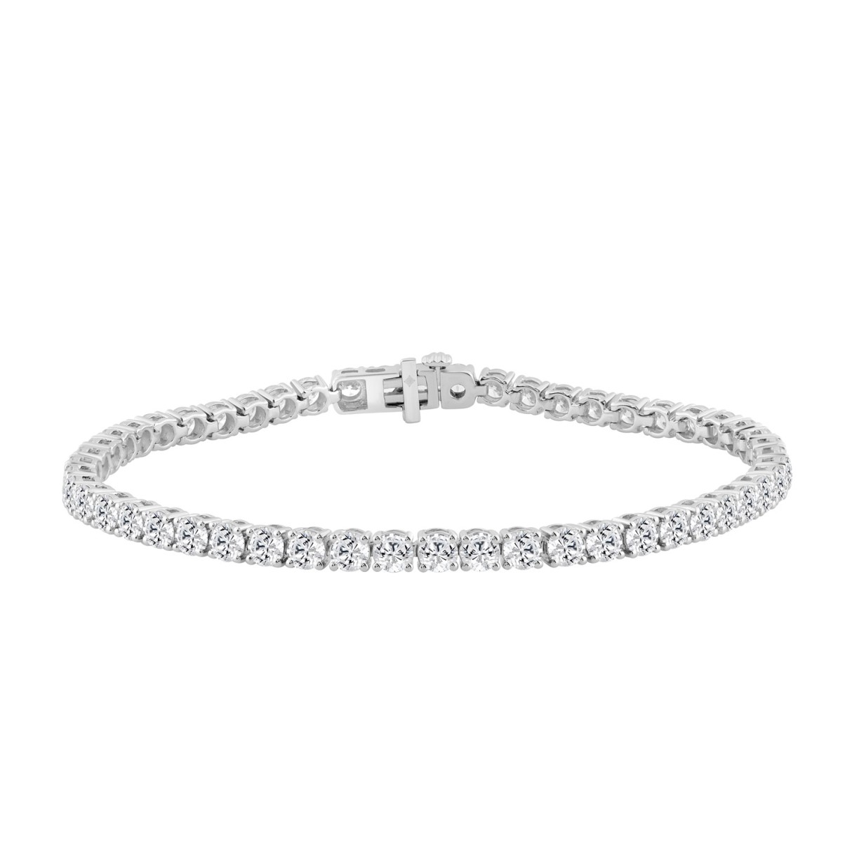 14K WHITE GOLD 6 3/8CT ROUND DIAMOND LADIES BRACELET