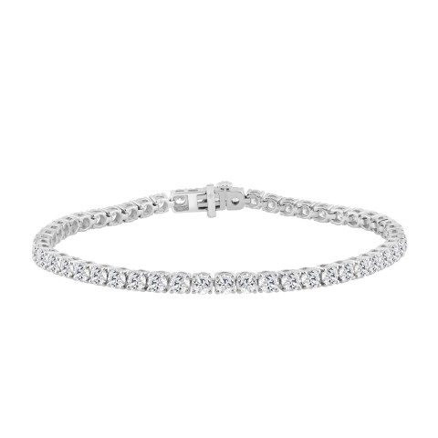 14K WHITE GOLD 6 3/8CT ROUND DIAMOND LADIES BRACELET