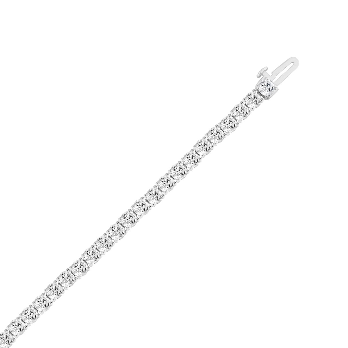 14K WHITE GOLD 6 3/8CT ROUND DIAMOND LADIES BRACELET