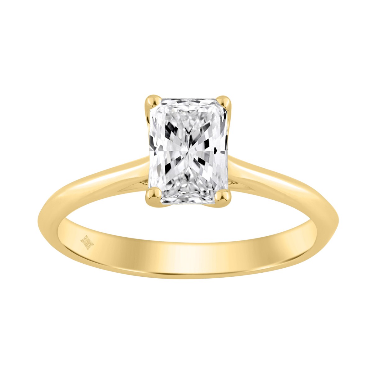 14K YELLOW GOLD 1.00CT RADIANT DIAMOND LADIES SOLITAIRE RING