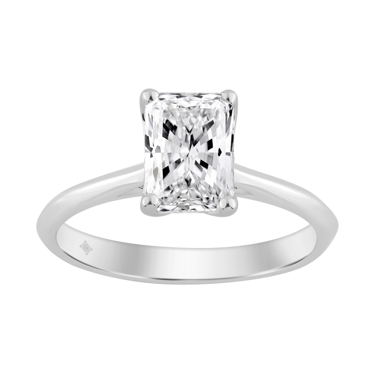 14K WHITE GOLD 1 1/2CT RADIANT DIAMOND LADIES SOLI...