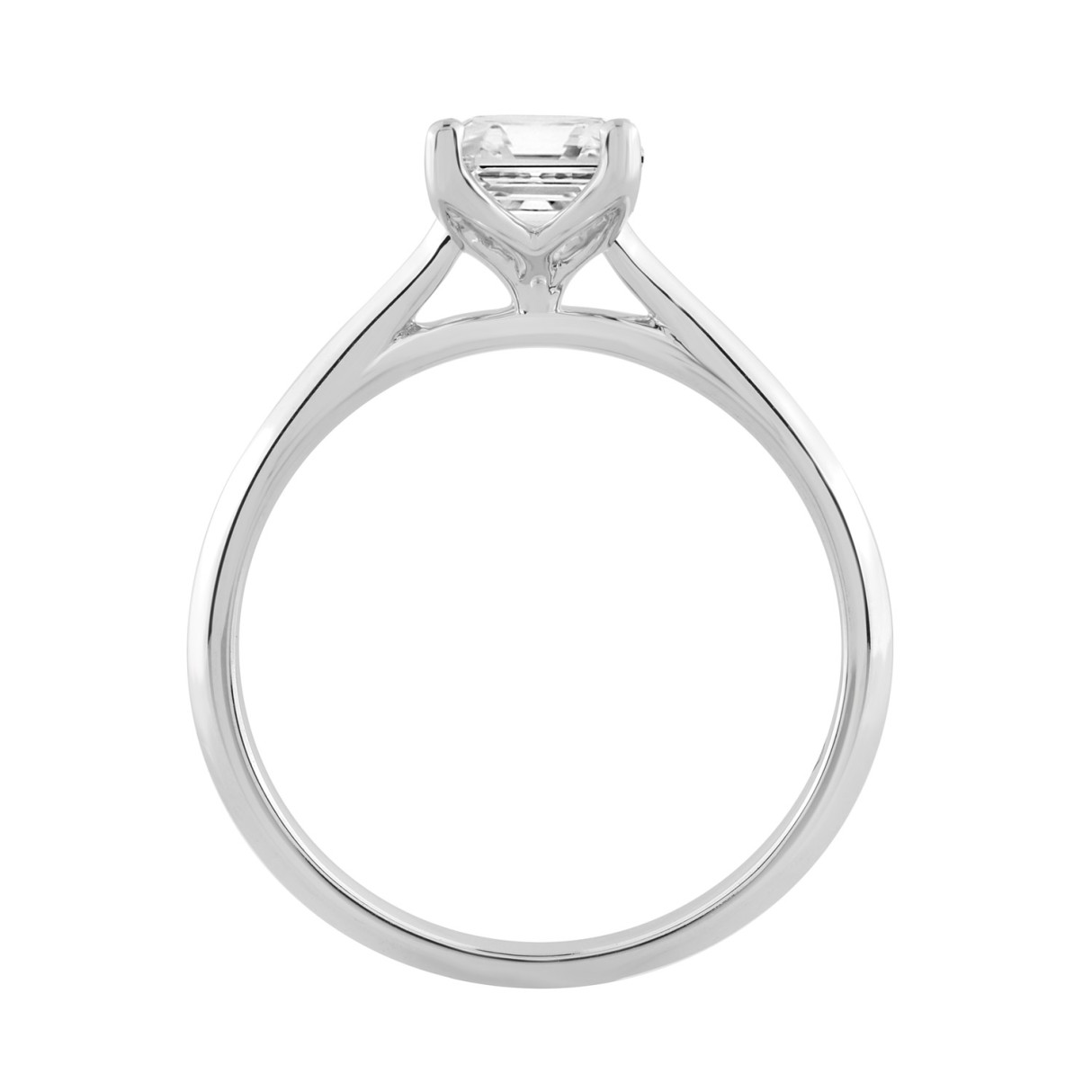 14K WHITE GOLD 1 1/2CT RADIANT DIAMOND LADIES SOLITAIRE RING