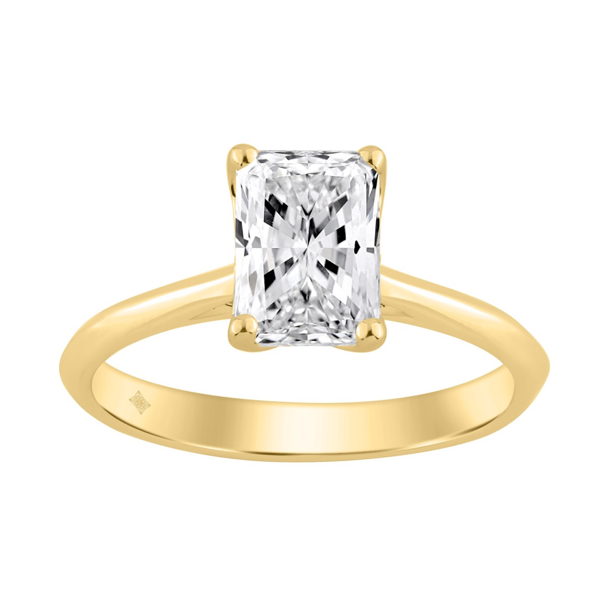 14K YELLOW GOLD 1 1/2CT RADIANT DIAMOND LADIES SOL...