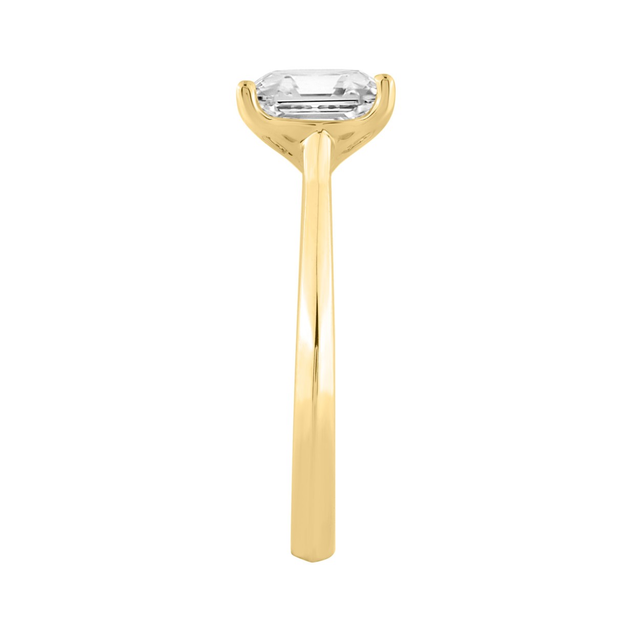 14K YELLOW GOLD 1 1/2CT RADIANT DIAMOND LADIES SOLITAIRE RING