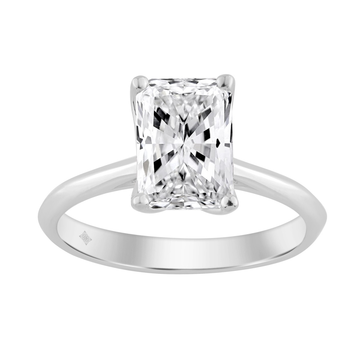 14K WHITE GOLD 2.00CT RADIANT DIAMOND LADIES SOLIT...