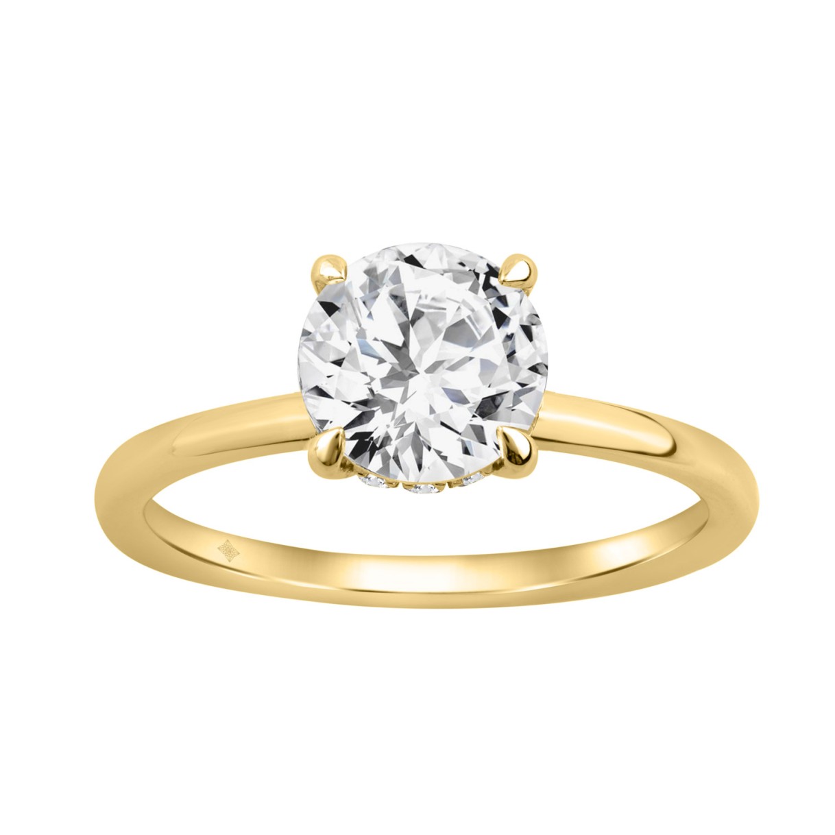 14K YELLOW GOLD 1 5/8CT ROUND DIAMOND LADIES RING...