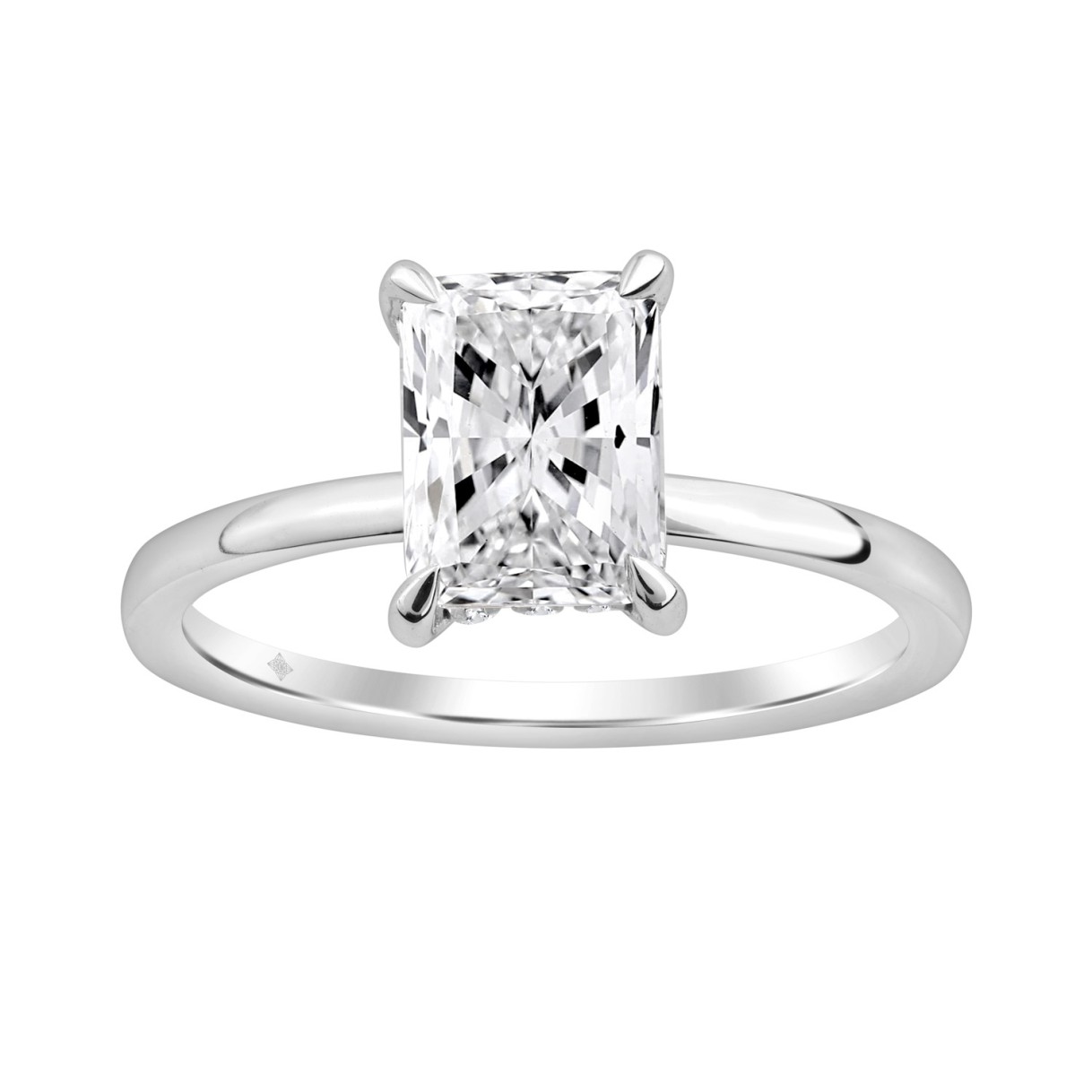 14K WHITE GOLD 2.00CT ROUND/RADIANT DIAMOND LADIES...