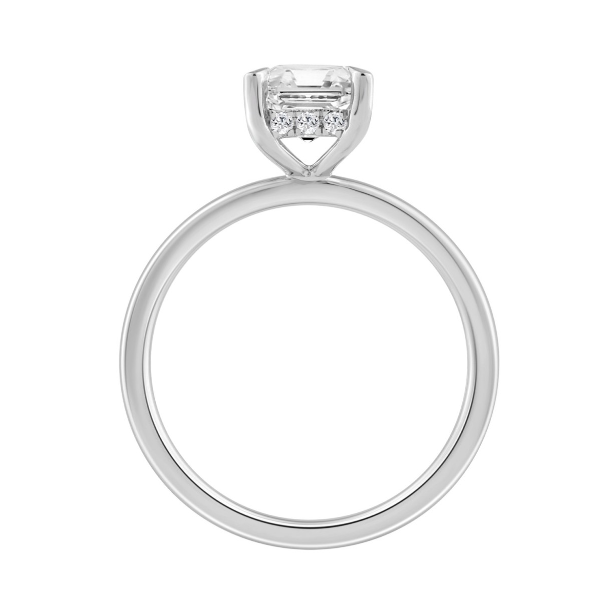 14K WHITE GOLD 2.00CT ROUND/RADIANT DIAMOND LADIES RING (CENTER STONE RADIANT DIAMOND 2CT)