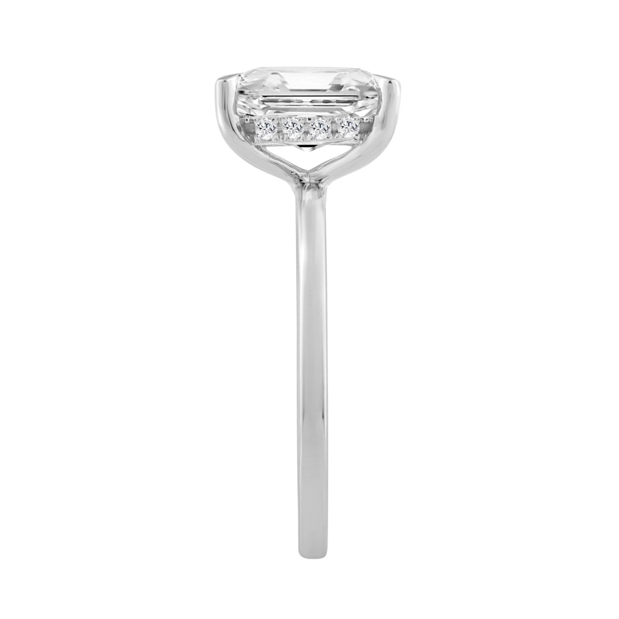 14K WHITE GOLD 2.00CT ROUND/RADIANT DIAMOND LADIES RING (CENTER STONE RADIANT DIAMOND 2CT)
