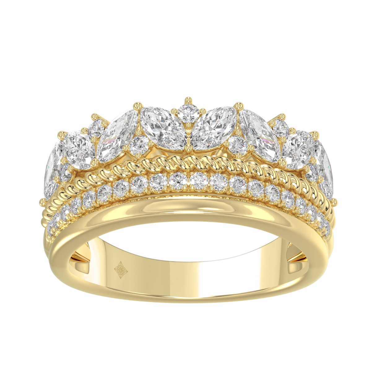 14K Yellow Gold Ladies Fashion Ring with 1.00 CT R...