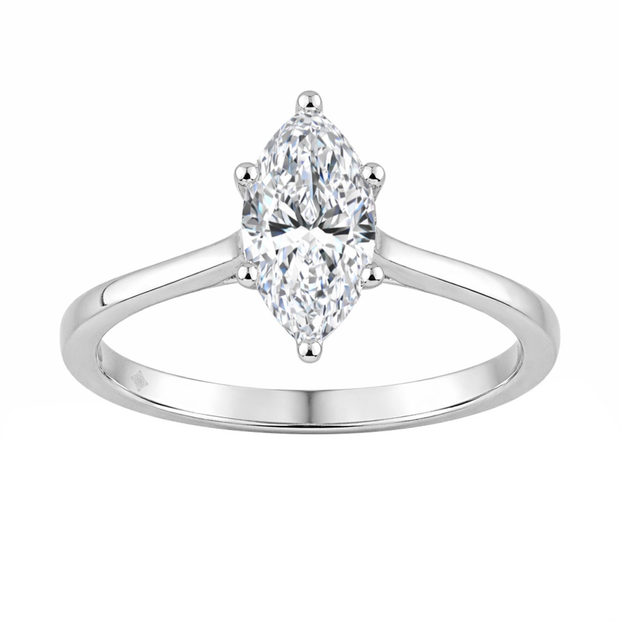14K WHITE GOLD 1.00CT MARQUISE DIAMOND LADIES SOLITAIRE RING (CENTER STONE MARQUISE DIAMOND 1CT