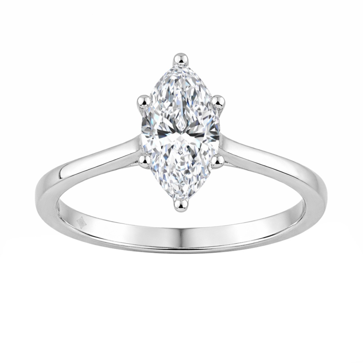 14K WHITE GOLD 1.00CT MARQUISE DIAMOND LADIES SOLITAIRE RING (CENTER STONE MARQUISE DIAMOND 1CT