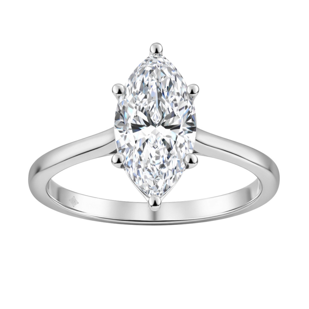 14K WHITE GOLD 2.00CT MARQUISE DIAMOND LADIES SOLI...