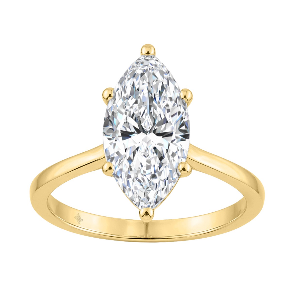 14K YELLOW GOLD 2 1/2CT MARQUISE DIAMOND LADIES SO...