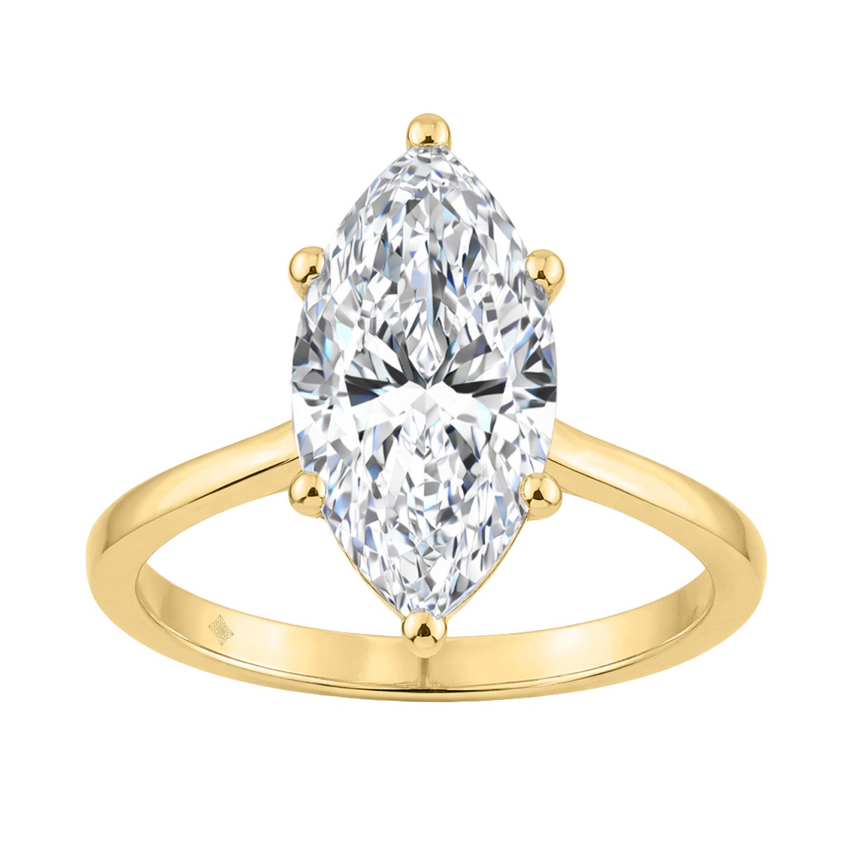 14K YELLOW GOLD 3.00CT MARQUISE DIAMOND LADIES SOL...