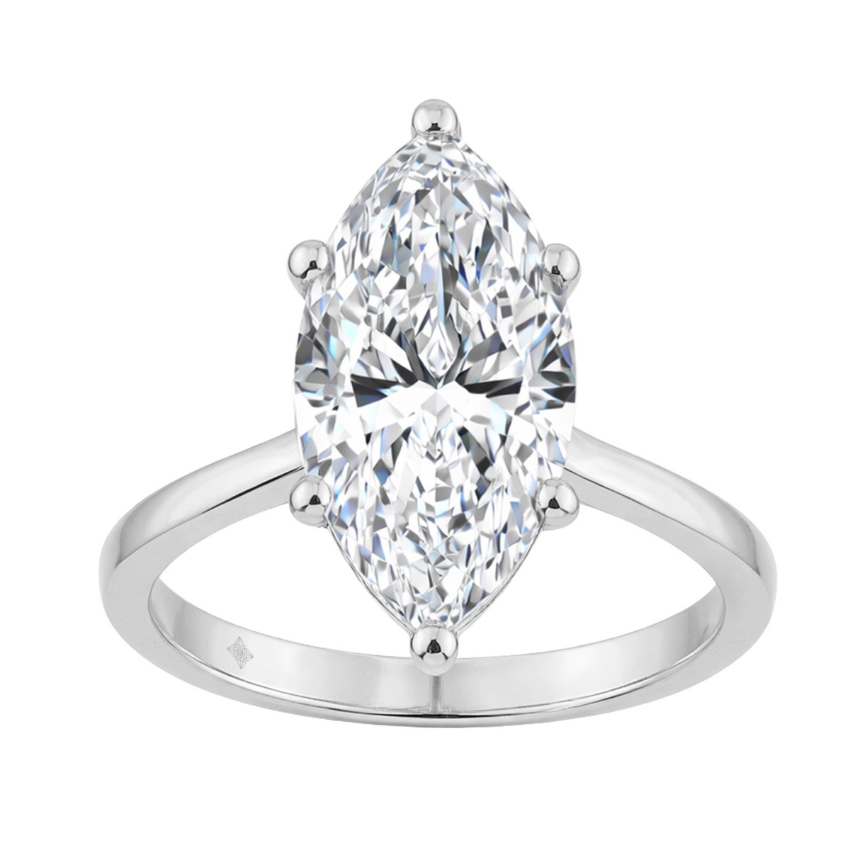 14K WHITE GOLD 4.00CT MARQUISE DIAMOND LADIES SOLITAIRE RING (CENTER STONE MARQUISE DIAMOND 4CT