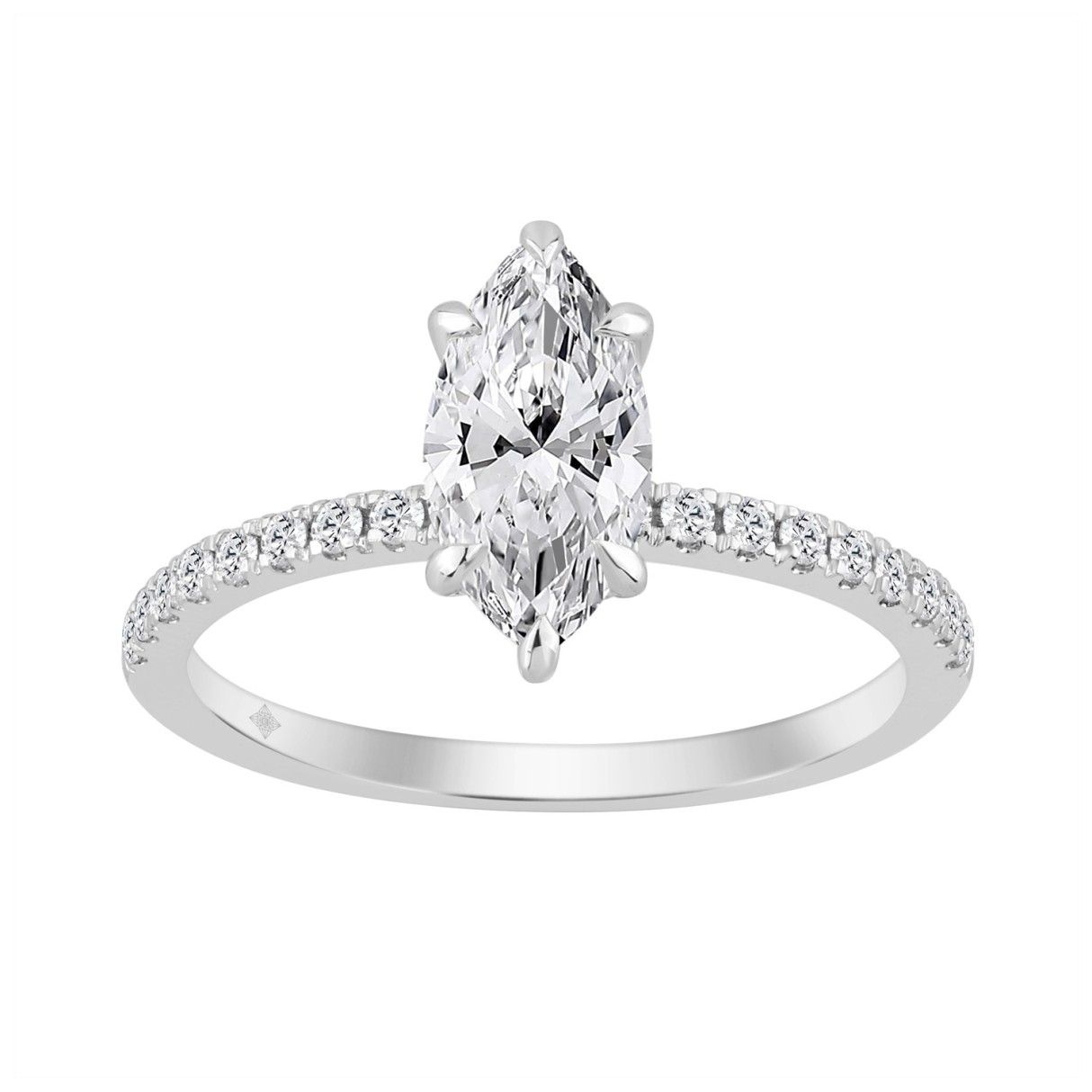 14K WHITE GOLD 1 1/4CT MARQUISE DIAMOND LADIES RIN...