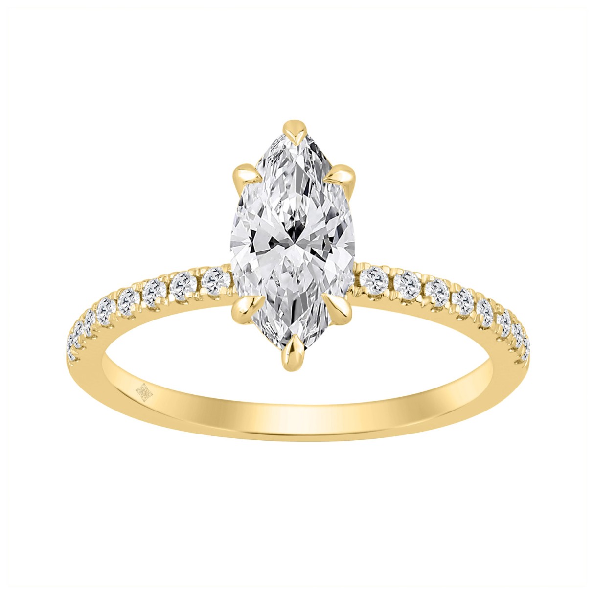 14K YELLOW GOLD 1 1/4CT MARQUISE DIAMOND LADIES RING (CENTER STONE MARQUISE DIAMOND 1.00CT)