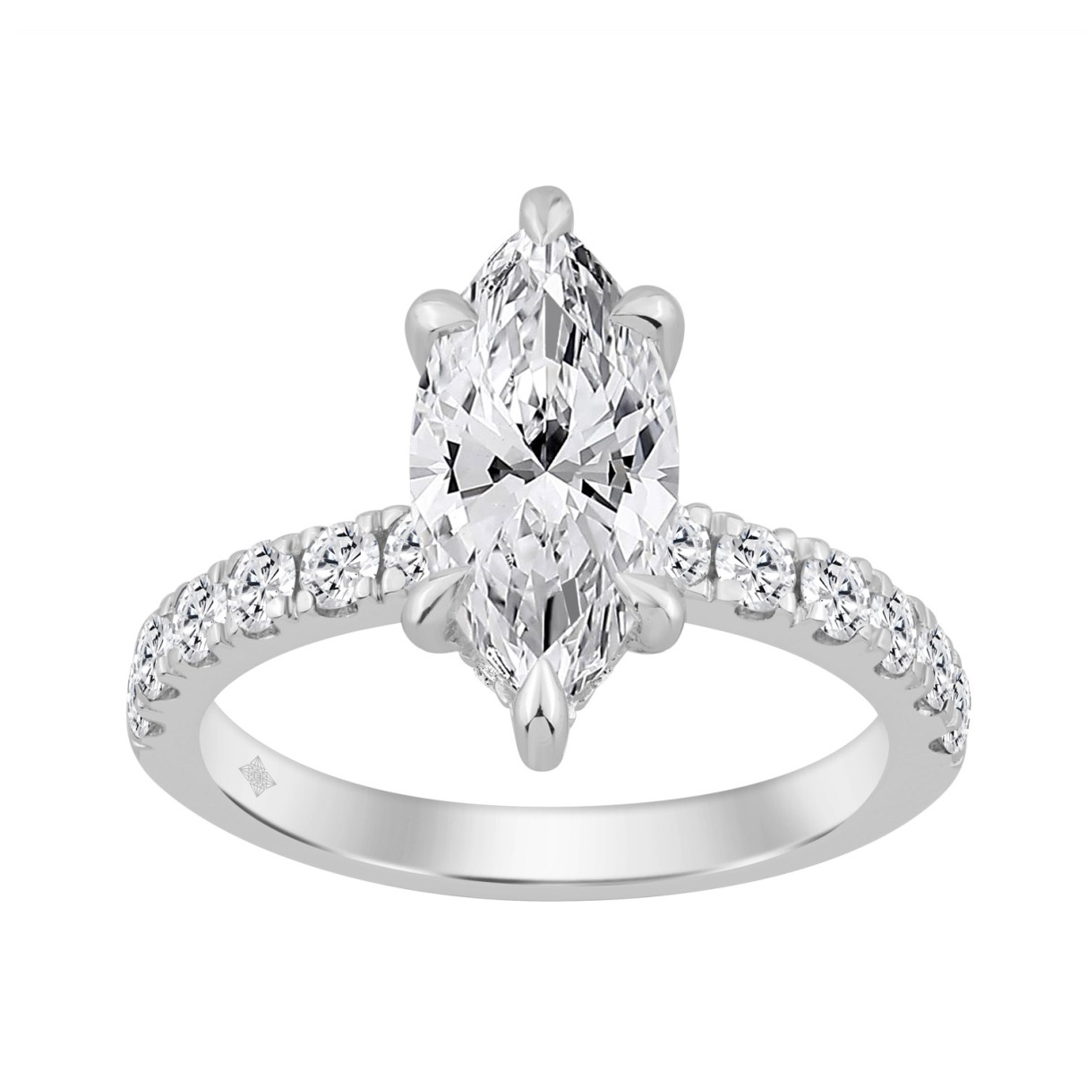 14K WHITE GOLD 2 3/4CT MARQUISE DIAMOND LADIES RIN...