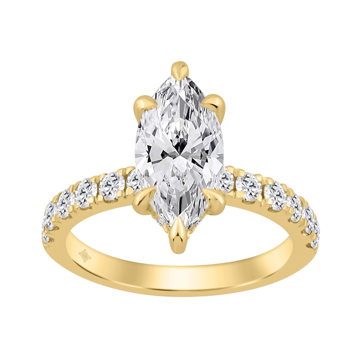 14K YELLOW GOLD 2 3/4CT MARQUISE DIAMOND LADIES RING (CENTER STONE MARQUISE DIAMOND 2.00CT)