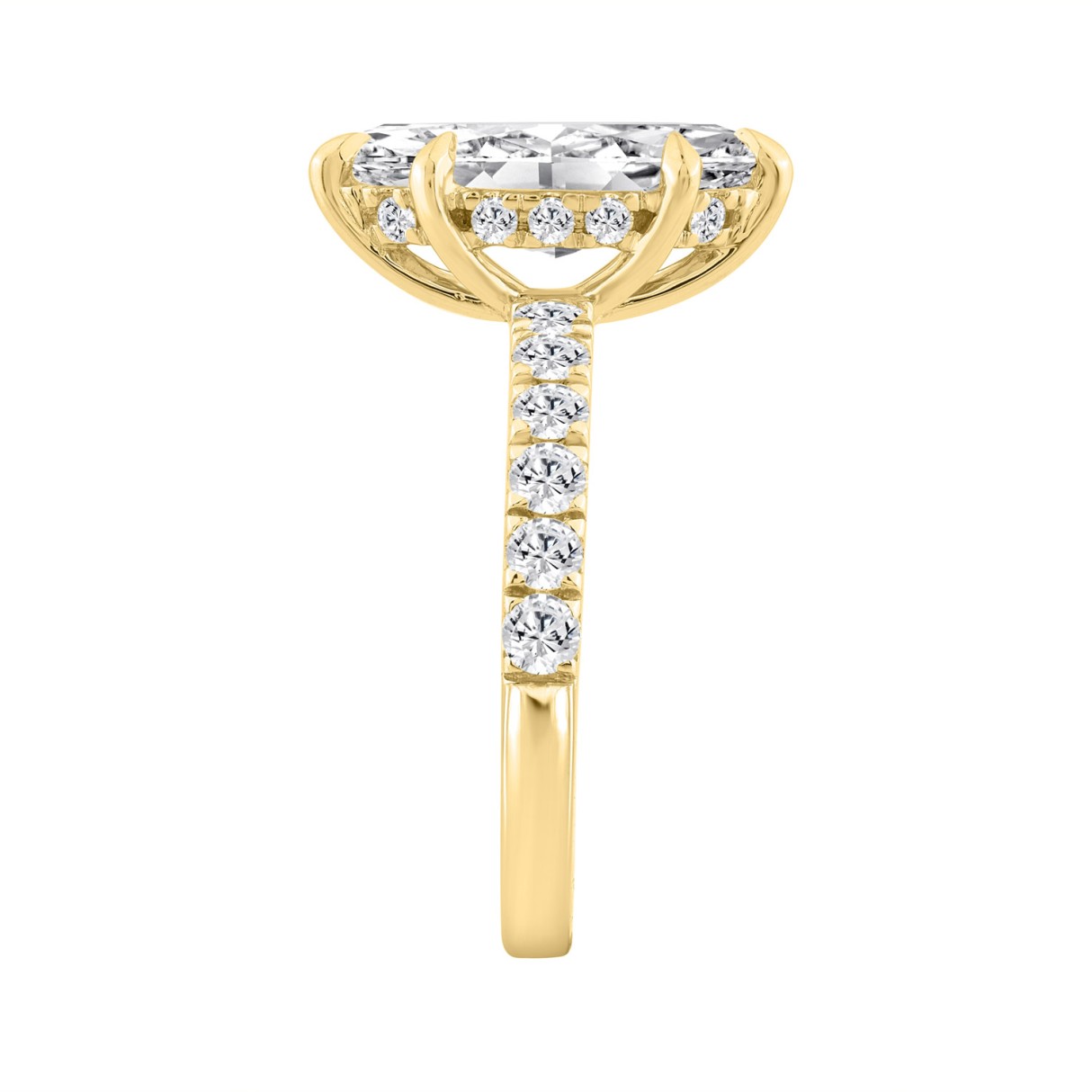 14K YELLOW GOLD 2 3/4CT MARQUISE DIAMOND LADIES RING (CENTER STONE MARQUISE DIAMOND 2.00CT)
