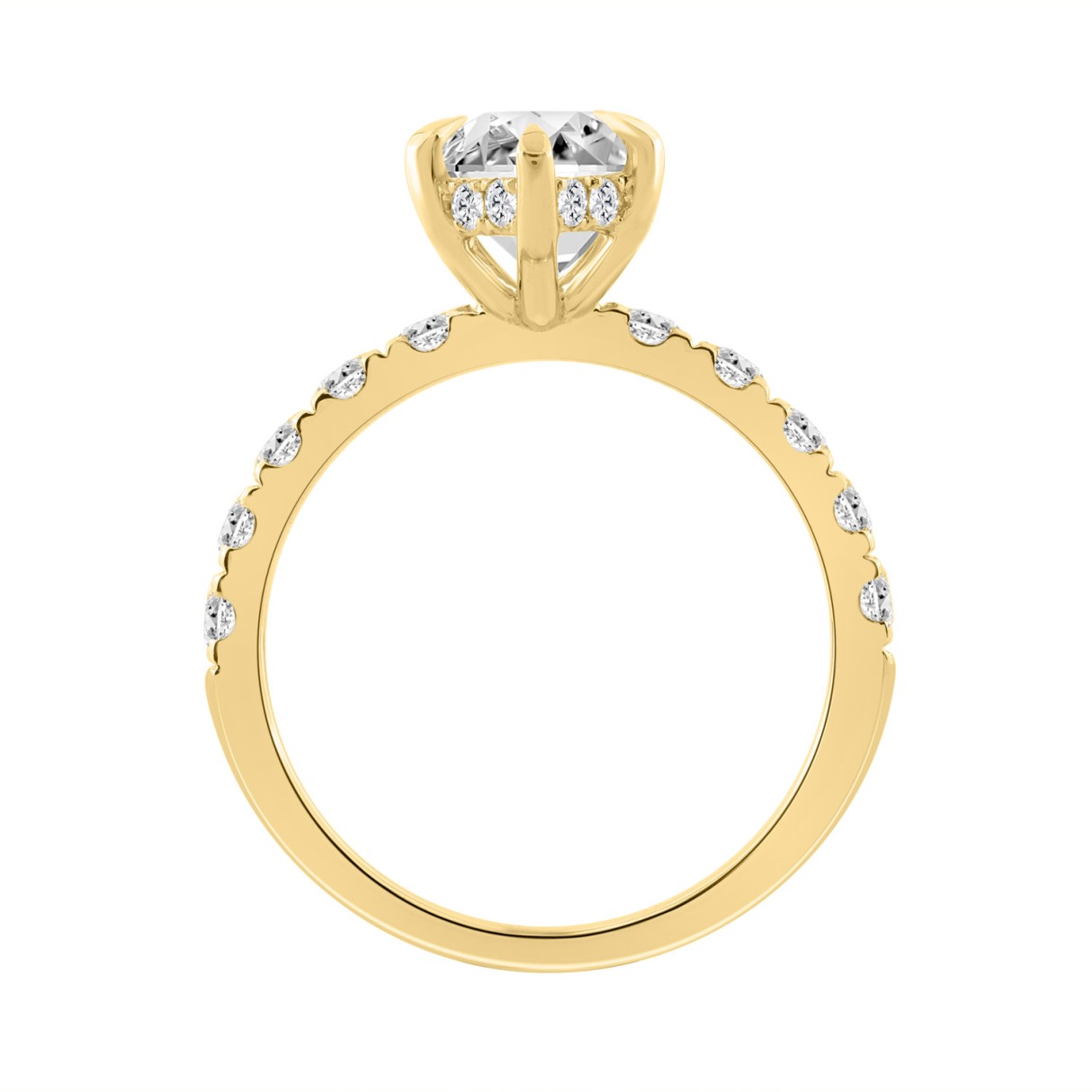 14K YELLOW GOLD 4.00CT MARQUISE/ROUND DIAMOND LADIES RING (CENTER STONE MARQUISE DIAMOND 3.00CT)