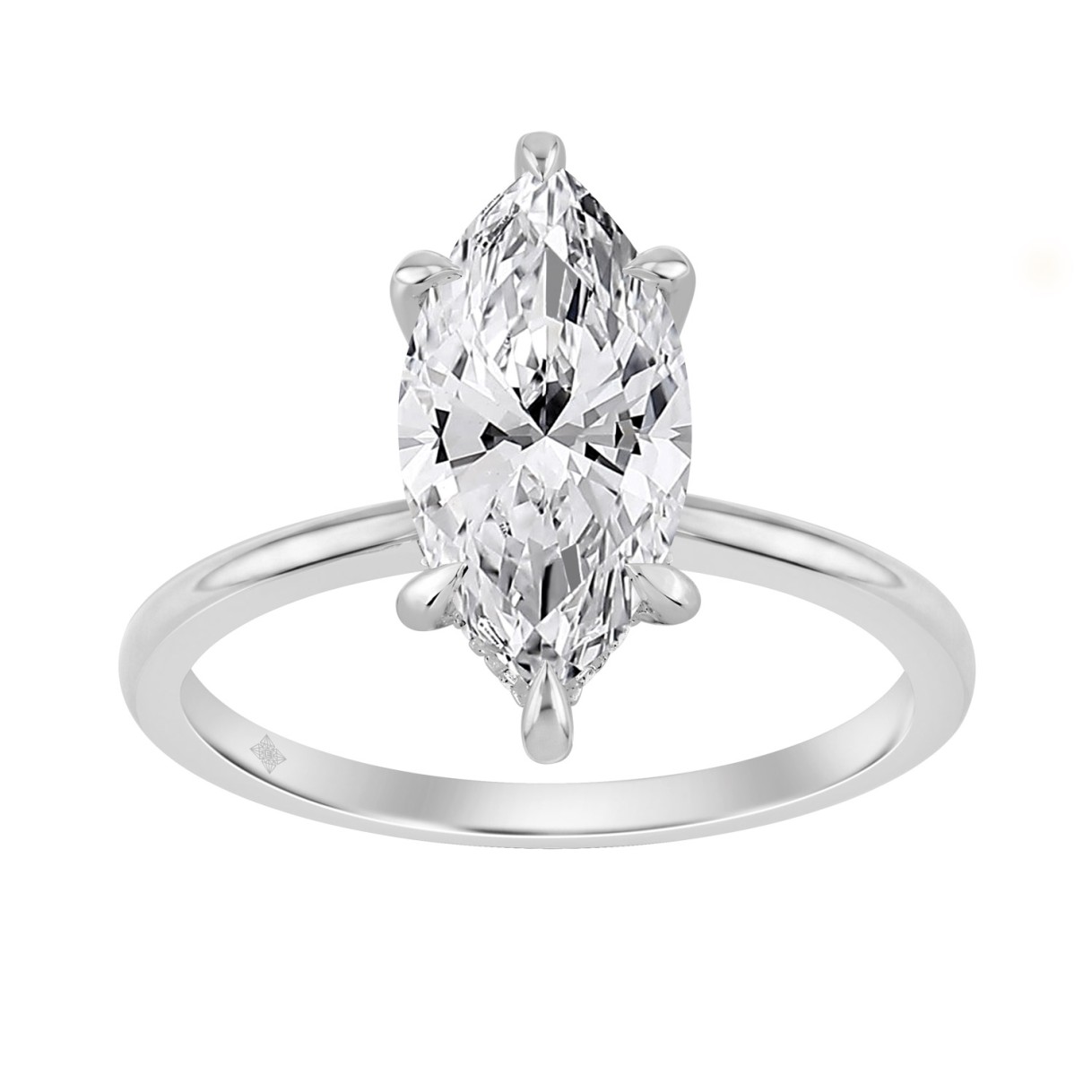 14K WHITE GOLD 2.00CT MARQUISE/ROUND DIAMOND LADIE...