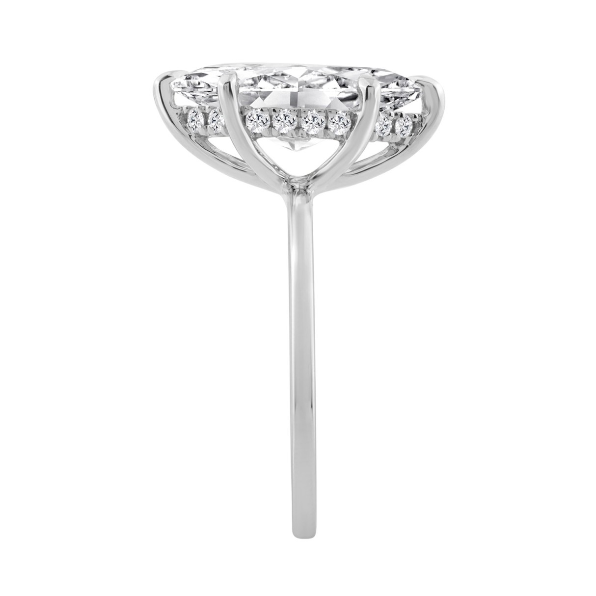 14K WHITE GOLD 3 1/6CT MARQUISE DIAMOND LADIES RING (CENTER STONE MARQUISE DIAMOND 3.00CT)