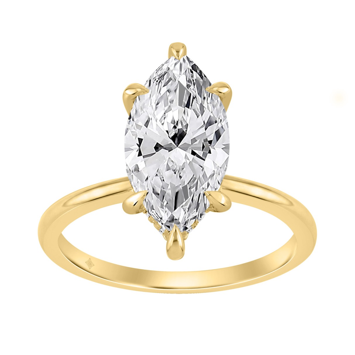 14K YELLOW GOLD 3 1/6CT MARQUISE DIAMOND LADIES RING (CENTER STONE MARQUISE DIAMOND 3.00CT)