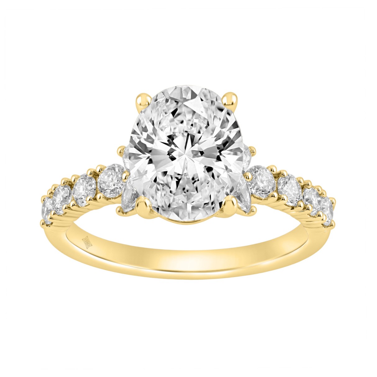 Elegant 14K Yellow Gold Multi Shape Diamond Ladies...