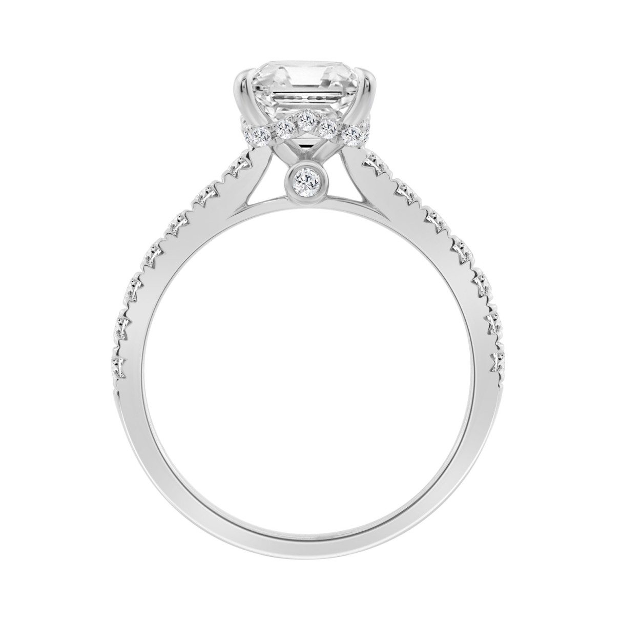 14K WHITE GOLD 2.00CT ROUND/PRINCESS DIAMOND LADIES RING (CENTER STONE PRINCESS DIAMOND 1 1/2CT)