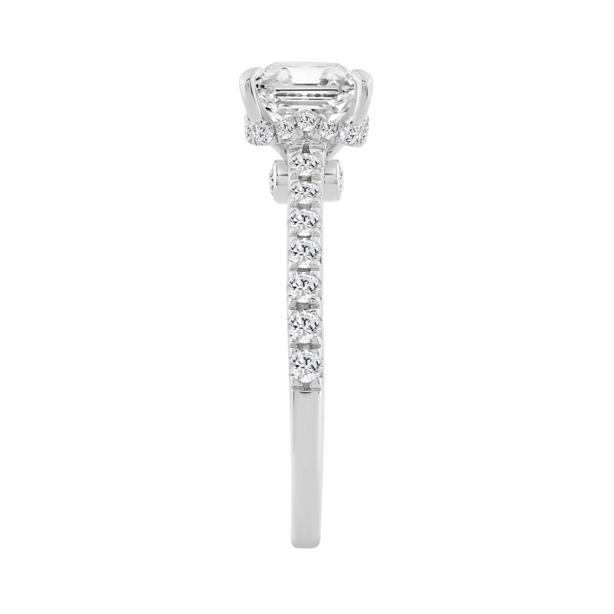 14K WHITE GOLD 2.00CT ROUND/PRINCESS DIAMOND LADIES RING (CENTER STONE PRINCESS DIAMOND 1 1/2CT)