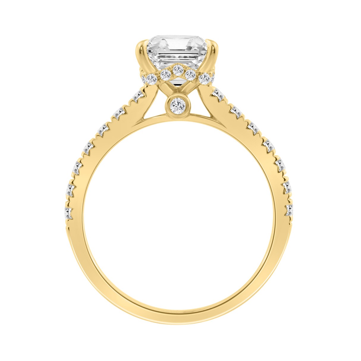 14K YELLOW GOLD 2.00CT ROUND/PRINCESS DIAMOND LADIES RING (CENTER STONE PRINCESS DIAMOND 1 1/2CT)