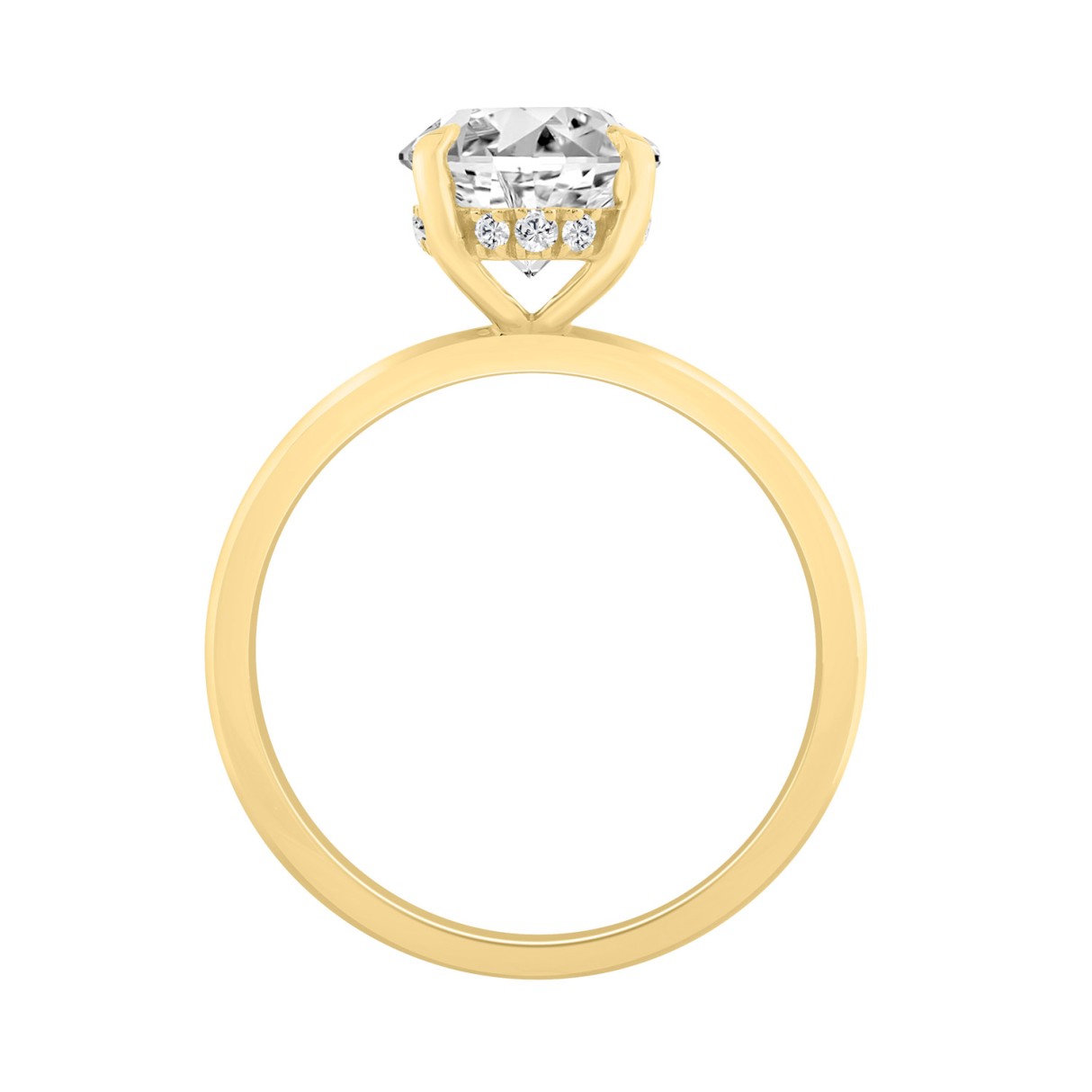 14K YELLOW GOLD 4 3/4CT ROUND/OVAL DIAMOND LADIES RING (CENTER STONE OVAL DIAMOND 4.00CT)