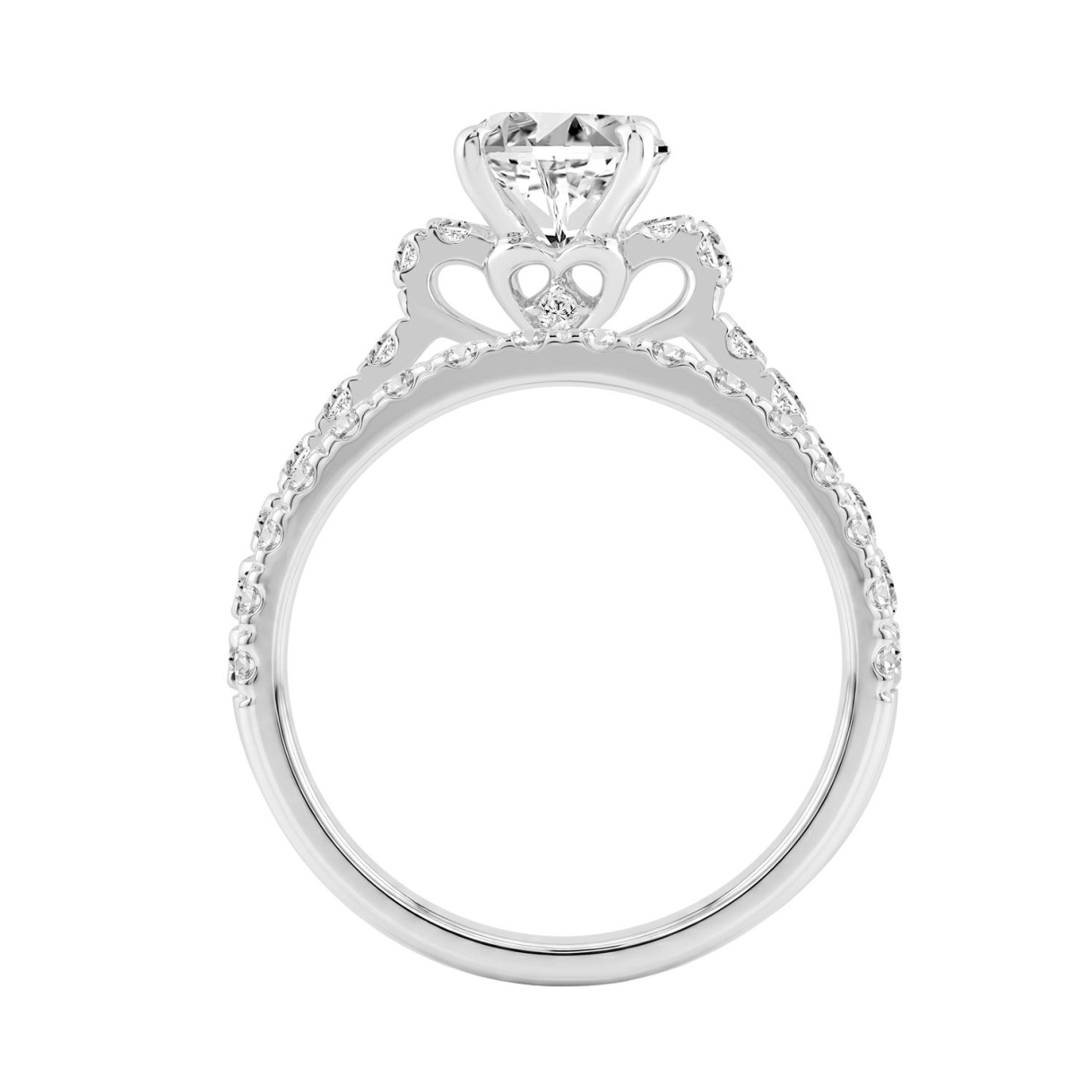 14K WHITE GOLD 2 1/2CT ROUND/OVAL DIAMOND LADIES BRIDAL SET (CENTER STONE OVAL DIAMOND 1 1/2CT)