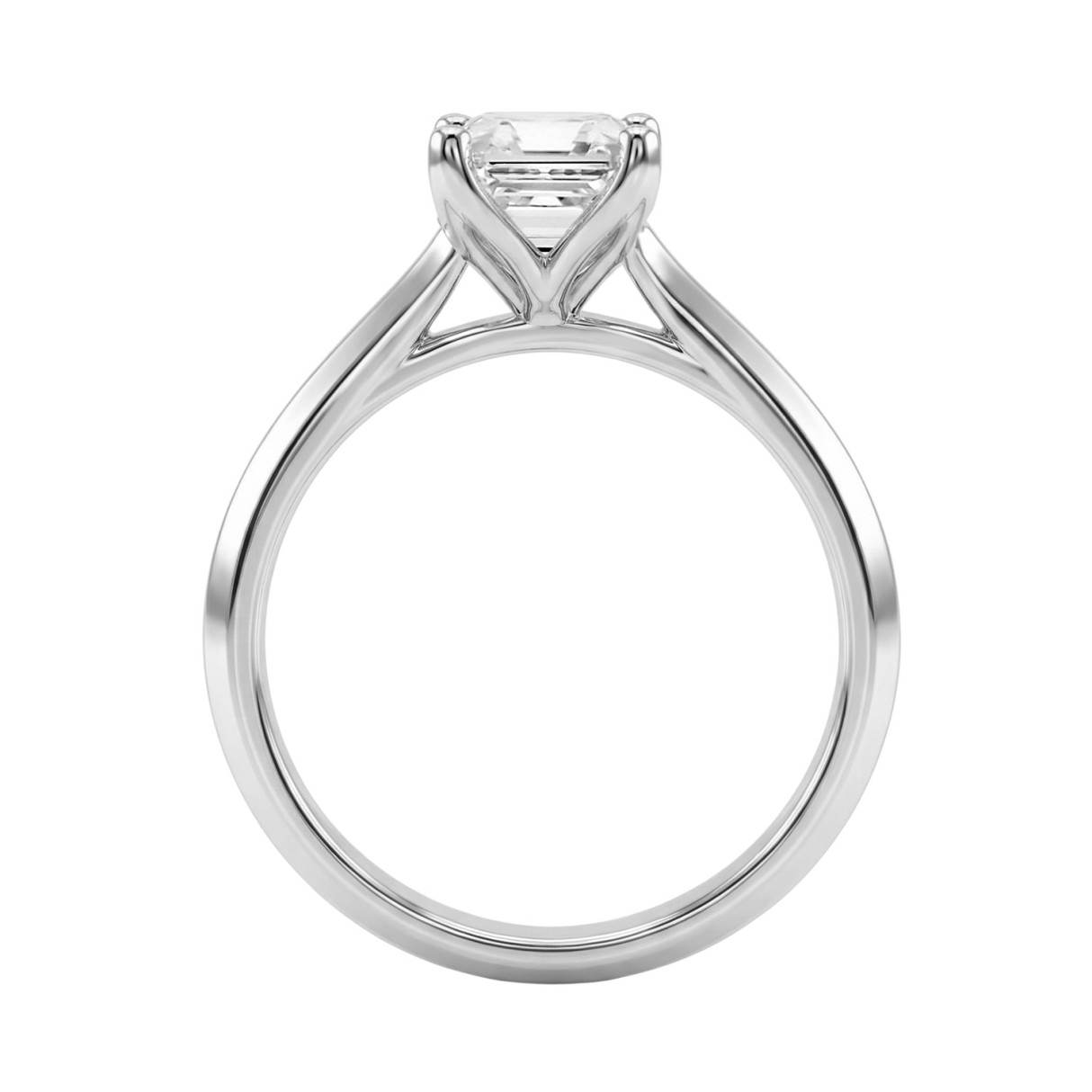 14K WHITE GOLD 2 1/2CT RADIANT DIAMOND LADIES RING 