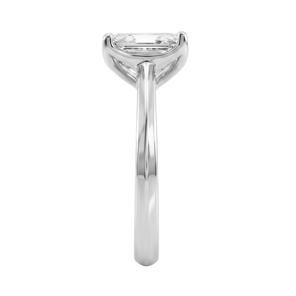 14K WHITE GOLD 2 1/2CT RADIANT DIAMOND LADIES RING 