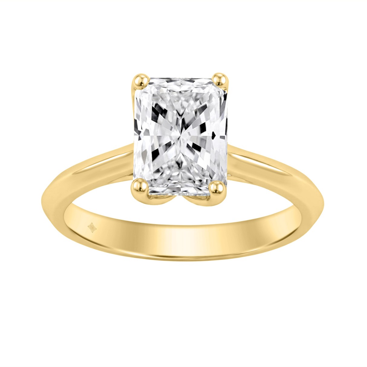 14K YELLOW GOLD 2 1/2CT RADIANT DIAMOND LADIES RING 