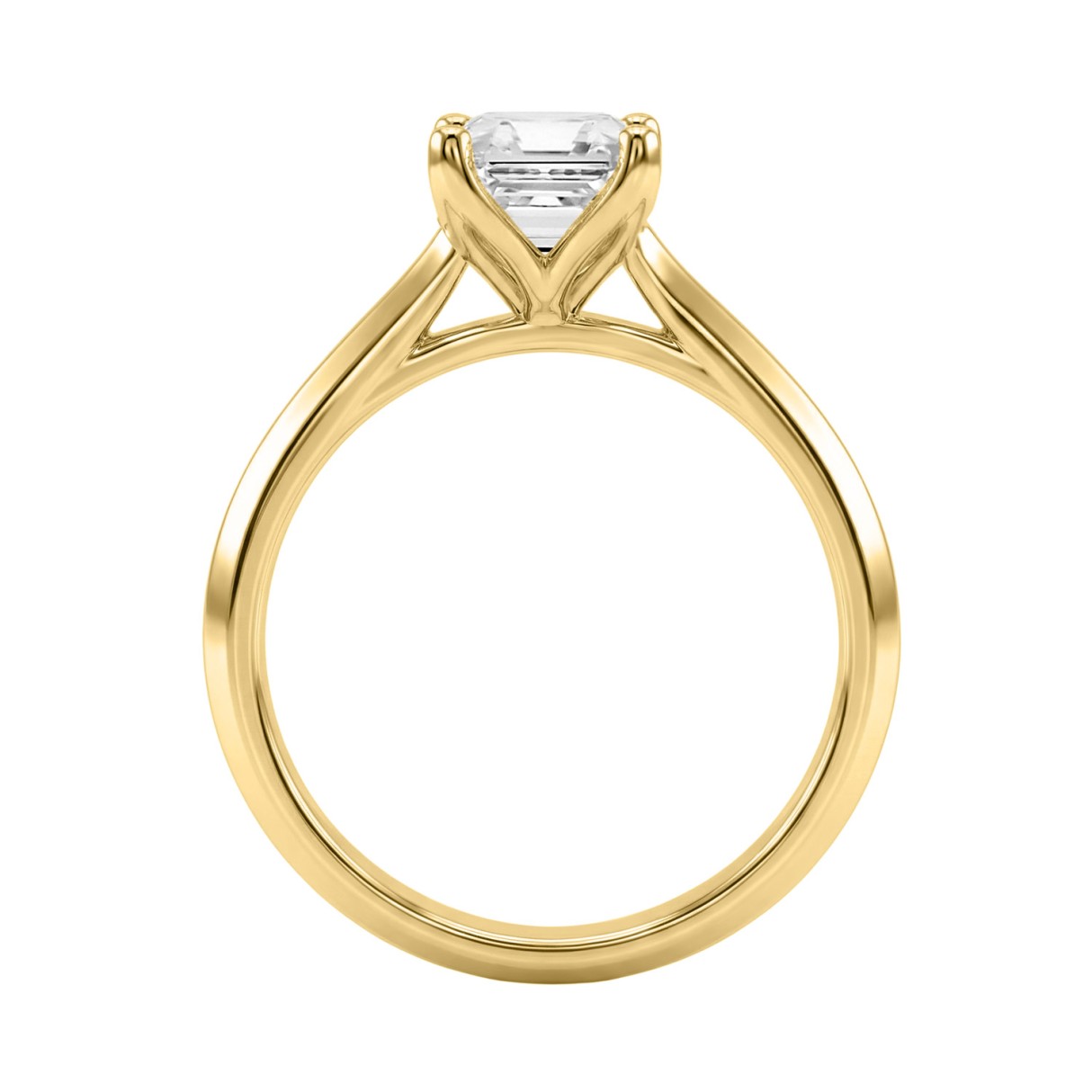 14K YELLOW GOLD 2 1/2CT RADIANT DIAMOND LADIES RING 