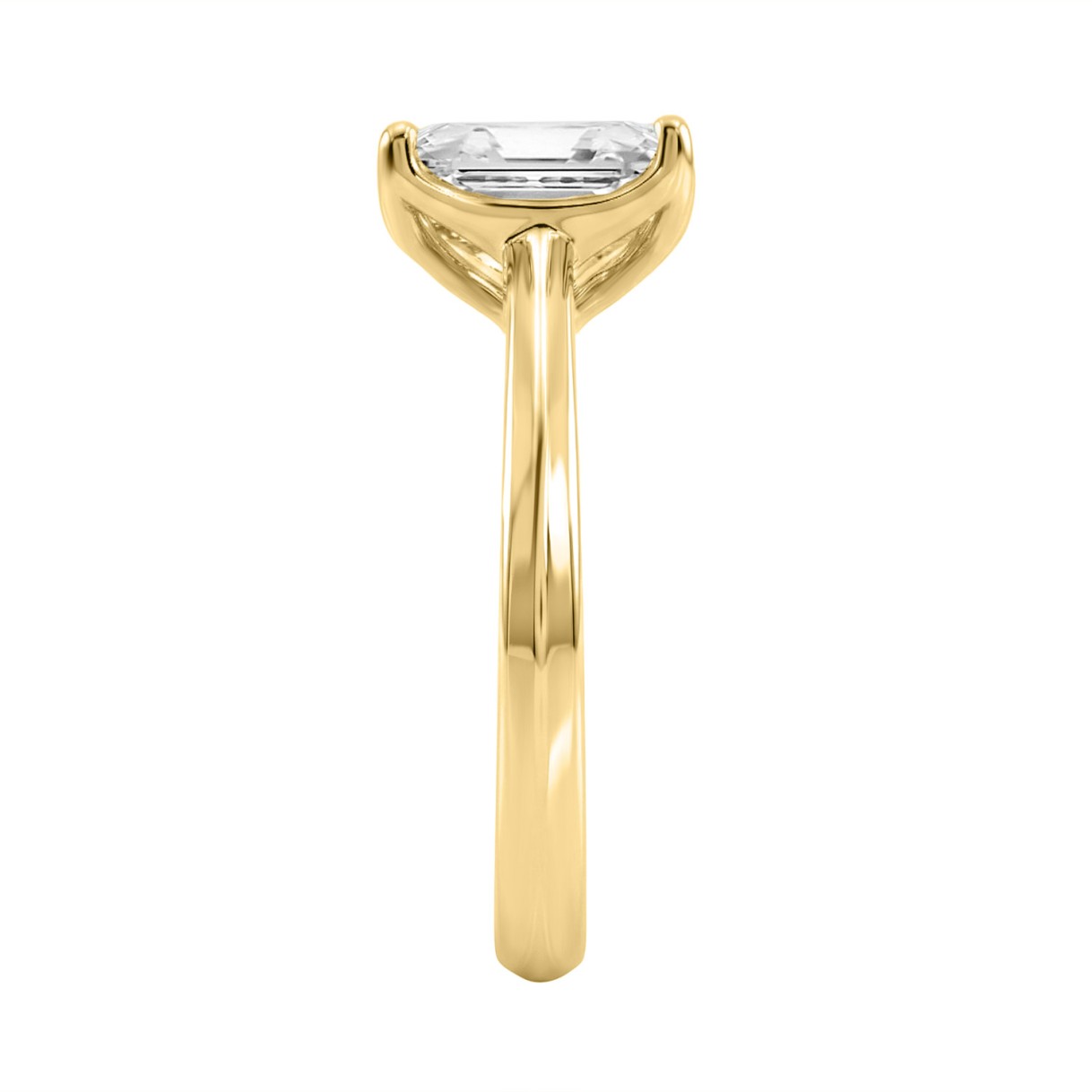 14K YELLOW GOLD 2 1/2CT RADIANT DIAMOND LADIES RING 