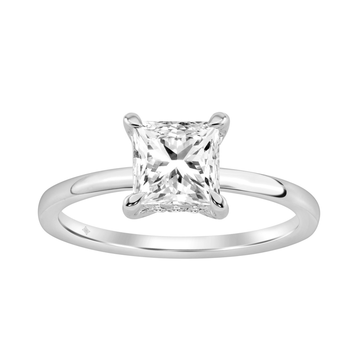 14K WHITE GOLD 1 5/8CT ROUND/PRINCESS DIAMOND LADI...