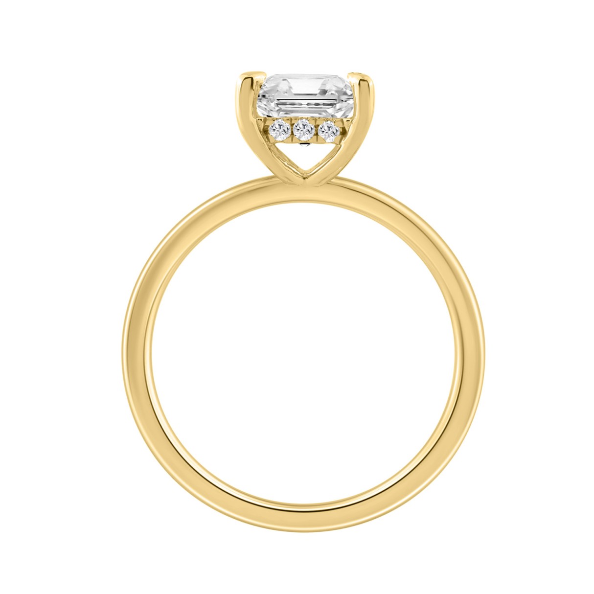14K YELLOW GOLD 1 5/8CT ROUND/PRINCESS DIAMOND LADIES RING (CENTER STONE PRINCESS DIAMOND 1 1/2CT)