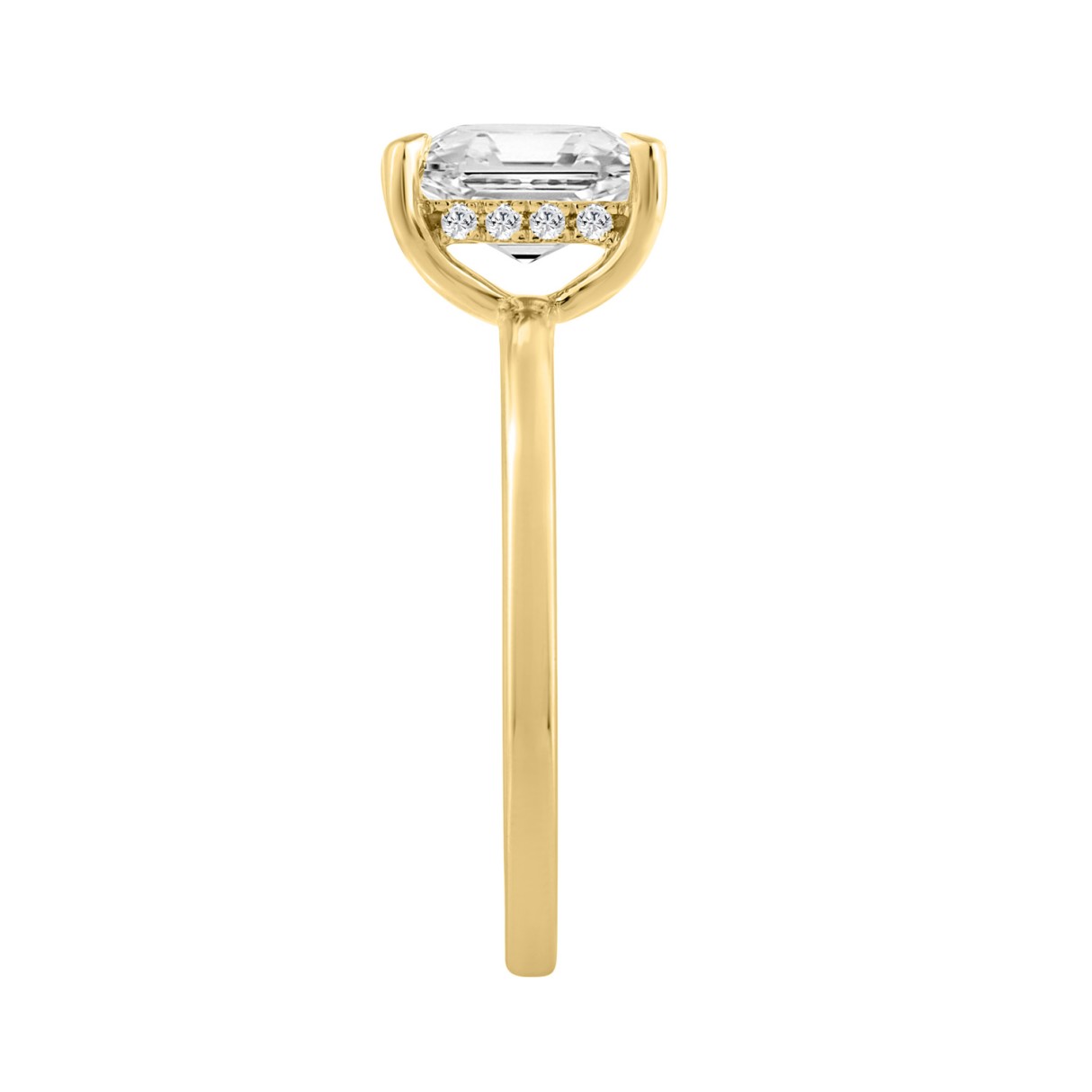 14K YELLOW GOLD 1 5/8CT EMERALD/ROUND DIAMOND LADIES RING 