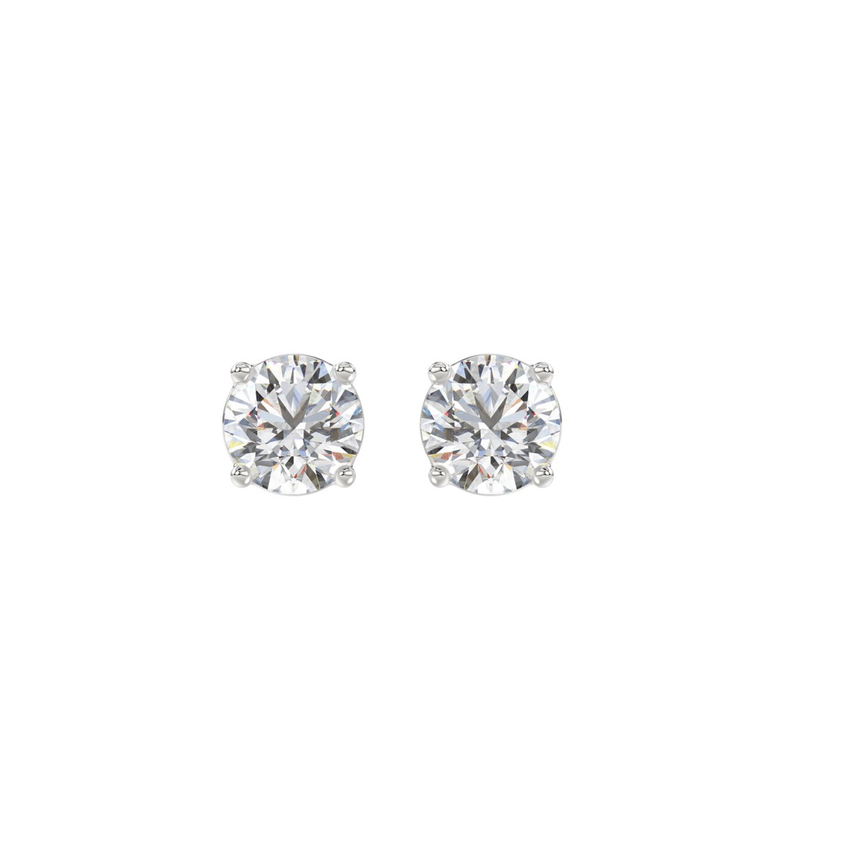 14K WHITE GOLD 1.00CT ROUND DIAMOND LADIES EARRING...